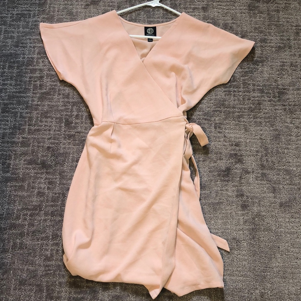 soft pink wrap dress